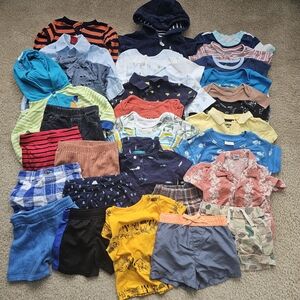 33pc baby boy clothing 9-12 month romper shorts pants onesie tops sweatshirt